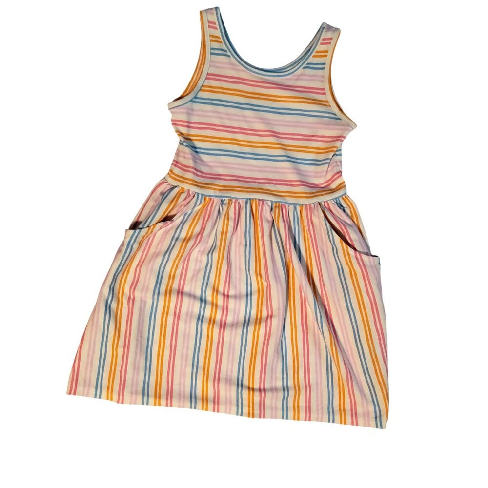 Cat & Jack Girls Striped Sleeveless Dress S 6/7 Convenient pockets for storage